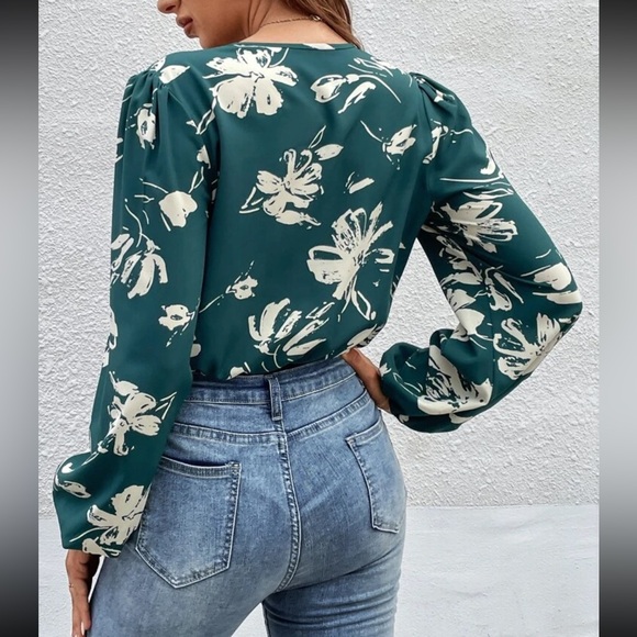 Teal bodysuit blouse - Picture 3 of 3